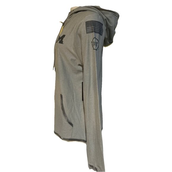 NEW Michigan Wolverines Colosseum OHT Gray Hooded 1/4 Zip LS Shirt Women's M - Picture 6 of 10